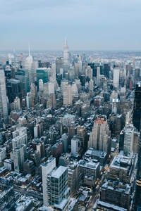 雪后纽约全景鸟瞰震撼视角