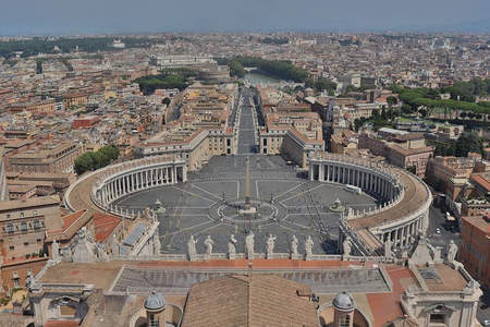 梵蒂冈圣彼得广场全景鸟瞰