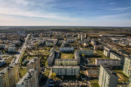 鸟瞰城市住宅区全景