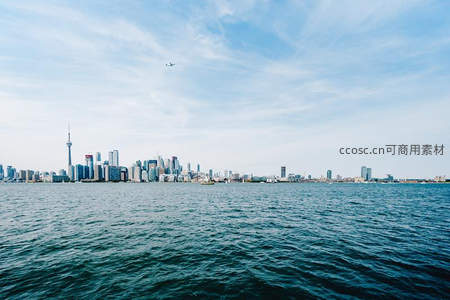 多伦多天际线水上远眺全景