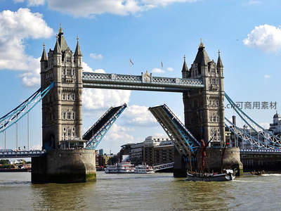 伦敦塔桥开启瞬间的经典画面