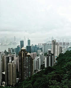 香港维港云雾缭绕全景