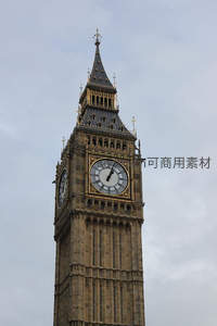 大本钟钟楼特写彰显哥特建筑细节