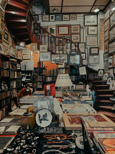 螺旋楼梯环绕的古董书店藏品丰富