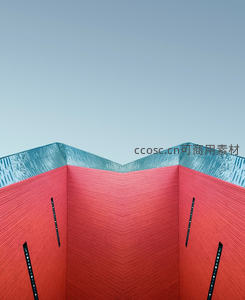 红蓝几何空间，现代建筑视觉盛宴