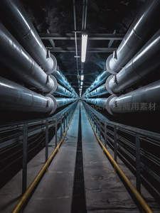 工业管道的纵深走廊