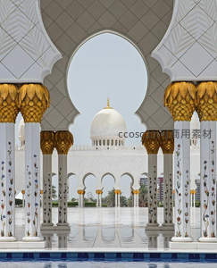 拱门框景白色圆顶