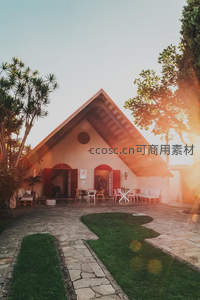 暖阳庭院里的悠闲时光