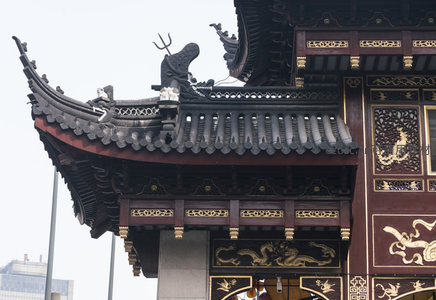飞檐翘角上的神兽守护