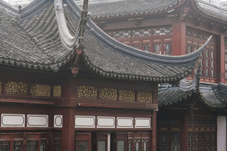 古建筑飞檐翘角细节特写