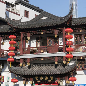 古今交融古建屋顶现代塔