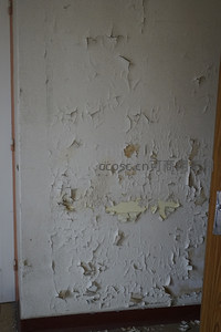 墙面油漆大片剥落的特写