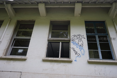 废弃建筑外墙涂鸦艺术