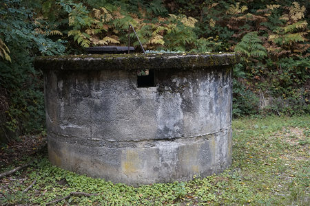 森林中废弃的混凝土掩体