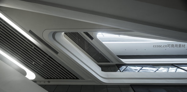 光影交错的未来感室内空间