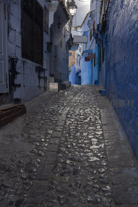 幽深石径通向蓝色秘境