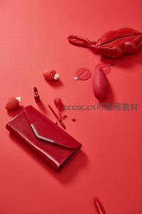 情人节主题红色美妆产品