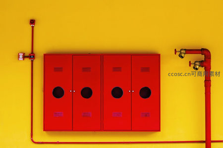 红黄撞色消防柜墙面