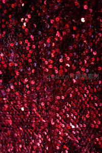 闪耀红色亮片布料纹理特写