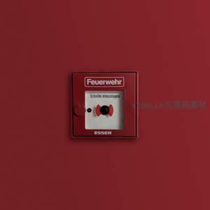 墙上红色消防报警按钮