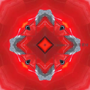 对称几何红色抽象图案