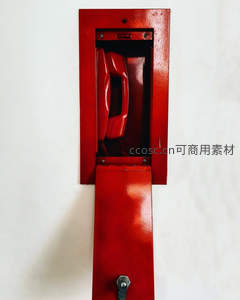 墙上嵌入式红色复古电话机