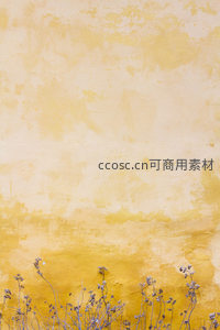 枯草与斑驳黄墙