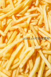 金黄酥脆炸薯条，诱人美食特写