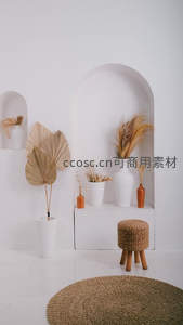 极简主义风格的室内干花装饰