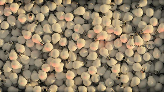 海量灯泡堆叠创意背景，象征灵感与创新