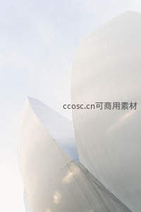 白色流线型建筑在蓝天下的优雅曲线