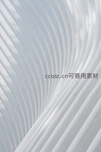 白色波浪线条的现代建筑结构特写