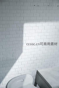 光影下的白色砖墙与极简家具