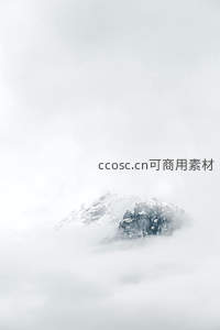 云雾缭绕的雪山峰顶，神秘而壮丽