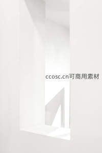 光影交错的极简主义白色几何空间