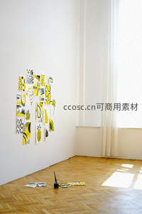 黄黑图案艺术作品陈列于展厅