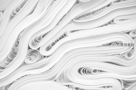 流动的白色纸张构成抽象纹理