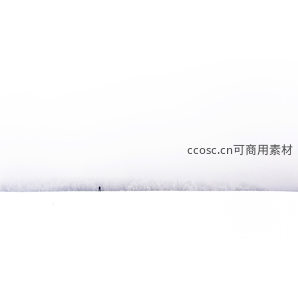 雪原孤影，渺小行者穿越无垠白色天地