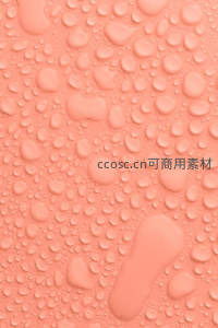 水珠点缀的珊瑚粉质感表面