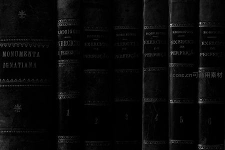 深色古籍书脊特写，文字清晰可见