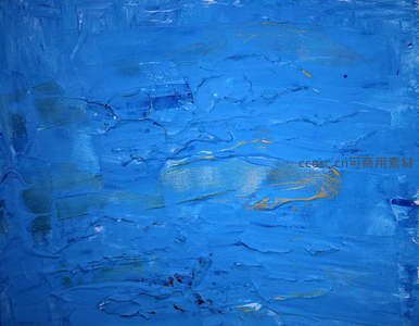 蓝色油画肌理与金色点缀