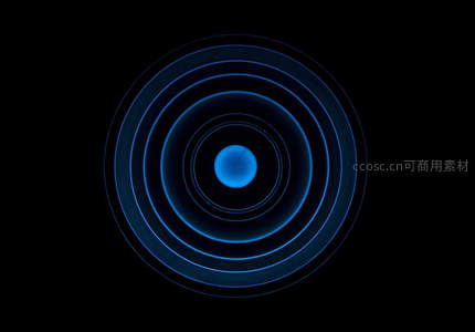 深邃蓝光圆环，科技感未来视觉