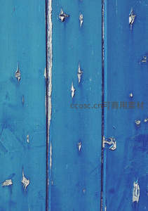 复古蓝色木板墙剥落油漆纹理背景