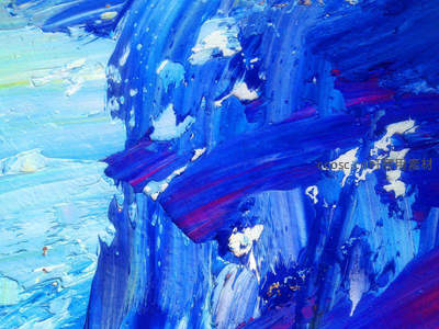 蓝色油画笔触的激情与力量