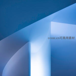 光影交错的蓝色抽象空间