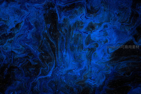 深邃蓝调抽象纹理，如星河般梦幻流动
