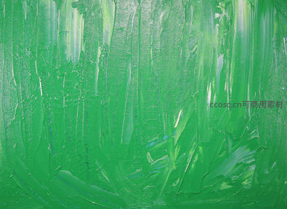 绿色油画笔触纹理特写