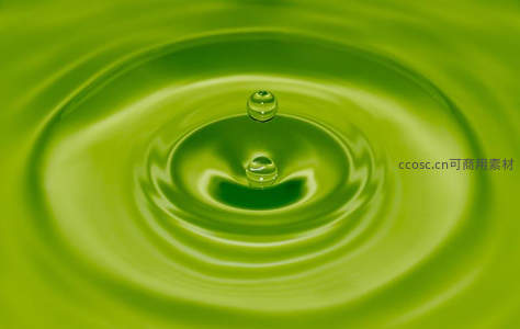 水滴涟漪瞬间，绿色液体艺术