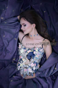 紫纱花蝶美人梦幻写真