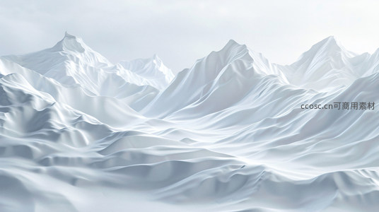 梦幻雪峰山脉的3D渲染景观